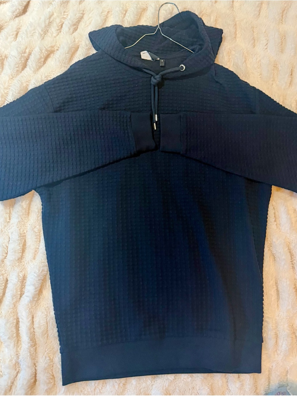 ASOS Navy Waffle-Knit Crewneck Sweater
